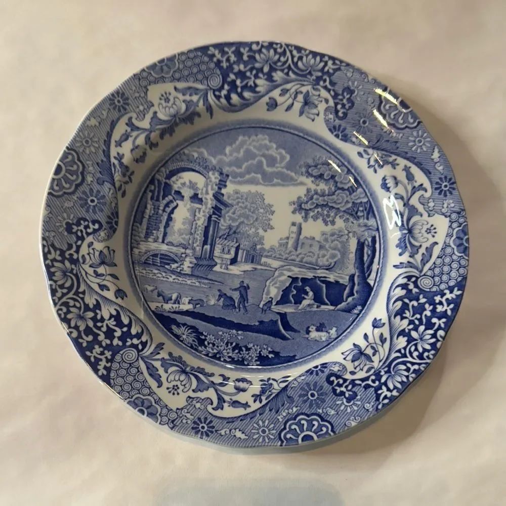 Spode Blue Italian Salad or Appetizer Plate 7.5” England c.1816